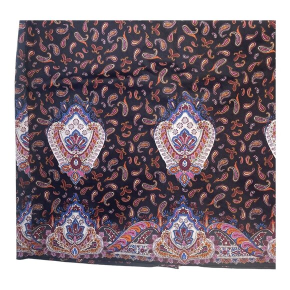 J Crew The Pencil Skirt Women Black Medallion Paisley Print SZ 14-Lined-Business - Picture 2 of 9